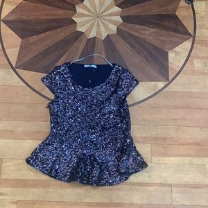La Cite Vintage blue sparkle top